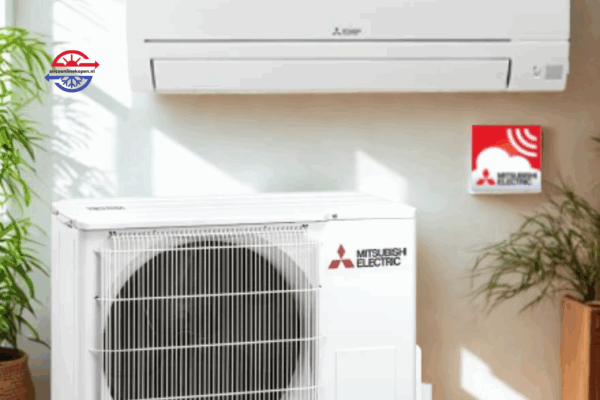 Complete Mitsubishi split airco set – binnenunit en buitenunit met wifi-bediening