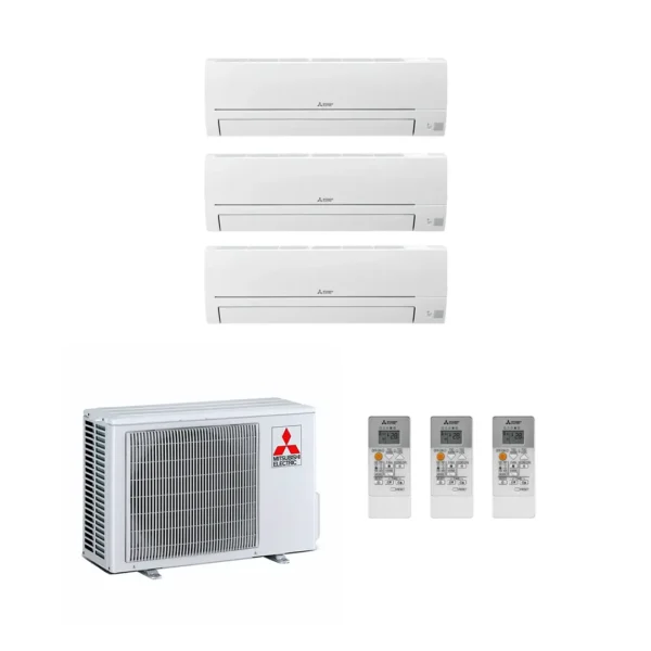 Mitsubishi Electric HR trio split systeem 2x 2,5 kW + 3,5 kW (3HA50VF + 2x HR25 + HR35)